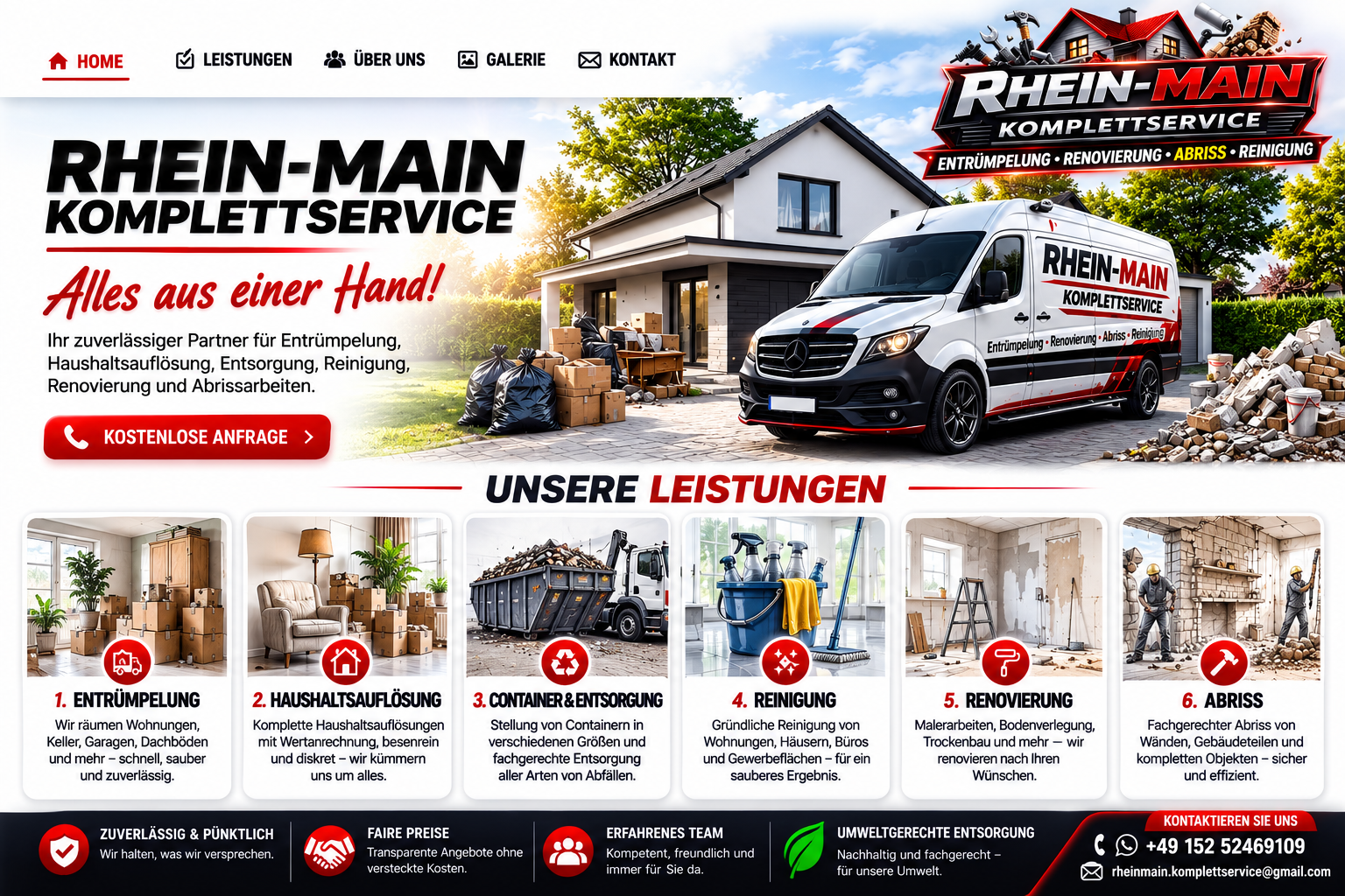 Rhein-Main Komplettservice – Entrümpelung, Haushaltsauflösung, Entsorgung, Reinigung, Renovierung und Abriss